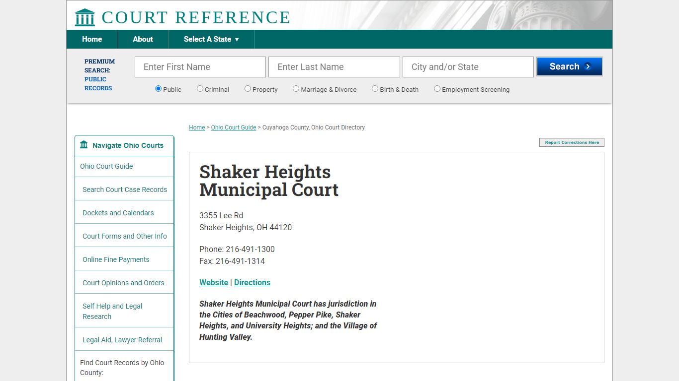 Shaker Heights Municipal Court - CourtReference.com