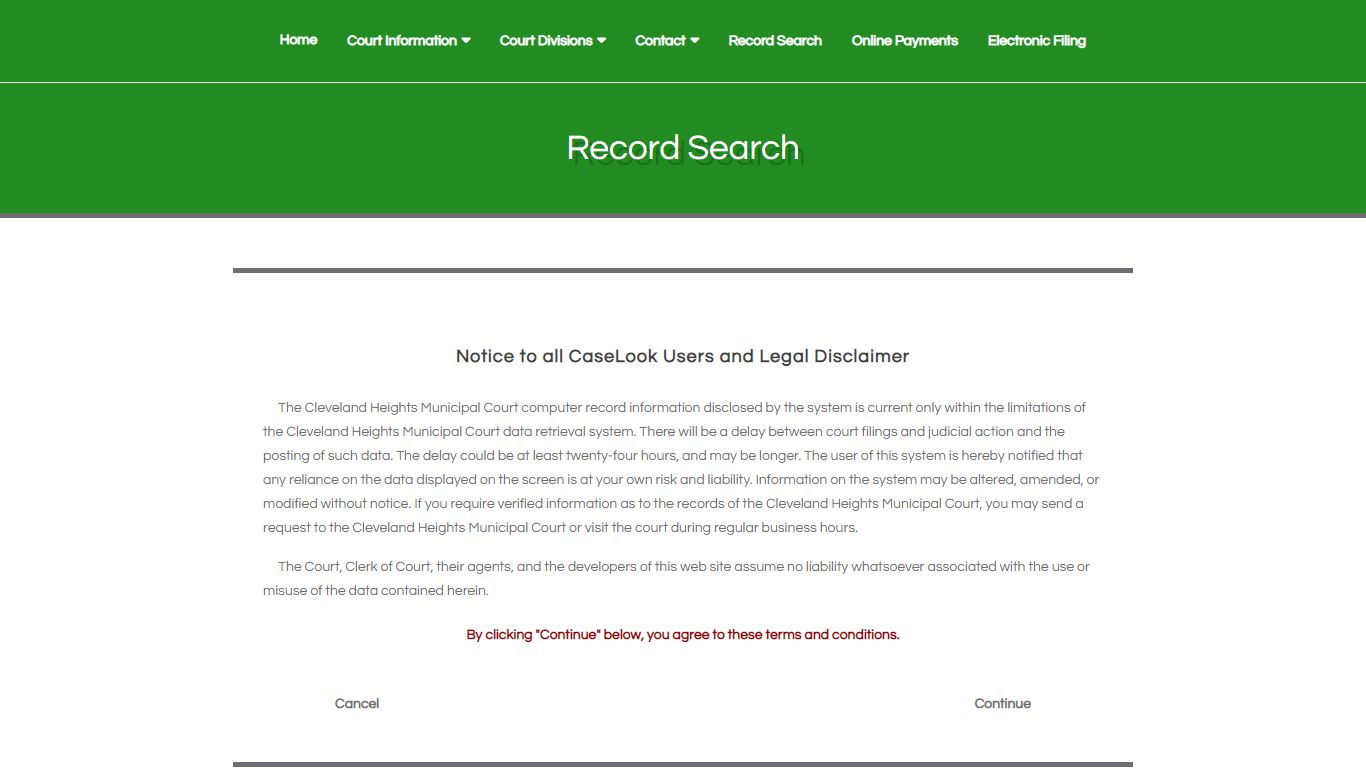Cleveland Heights Municipal Court - Record Search